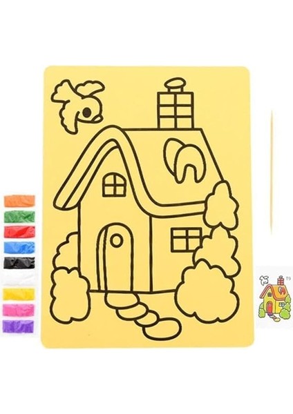 10 Adet, Büyük Boy, Kum Boyama Seti, A4 Boyutunda, Kum Boyama Çalışması, Etkinlik modelleri