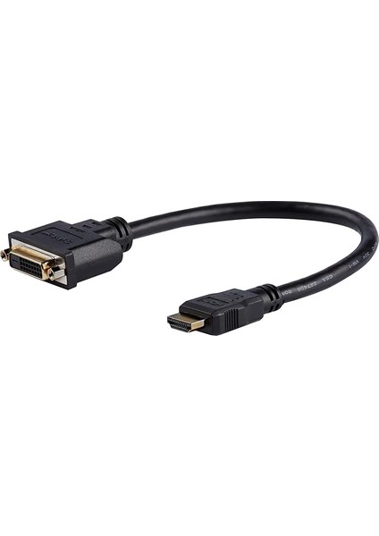 HDMI - DVI Adaptörü - HDMI Fişli ve DVI Soketli Mobil Dönüştürücü - 1080P Dvı-D Görüntü Çözünürlüğü - 20 cm Uzunluğunda Kablolu Dongle Formatında Bağlantı Kablosu (HDDVIMF8IN)