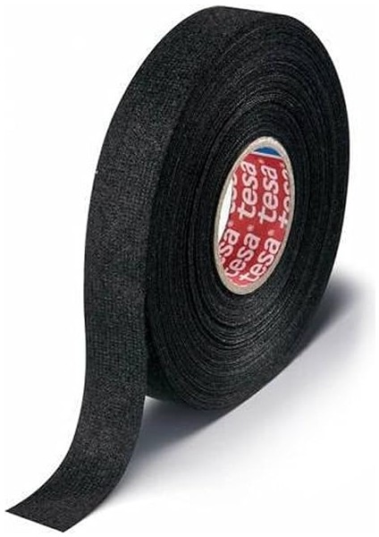 Tesa Tüylü Bant Polyester Bez Kablo Sarma Bandı 19 mm x 15 Metre Siyah indirimleri