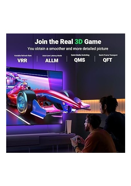 8k HDMI 2.1 Uzatma Kablosu Dişi Erkek HDMI Uzatma UHD Arc Desteği Ps5, Xbox One Vb.(1m) modelleri