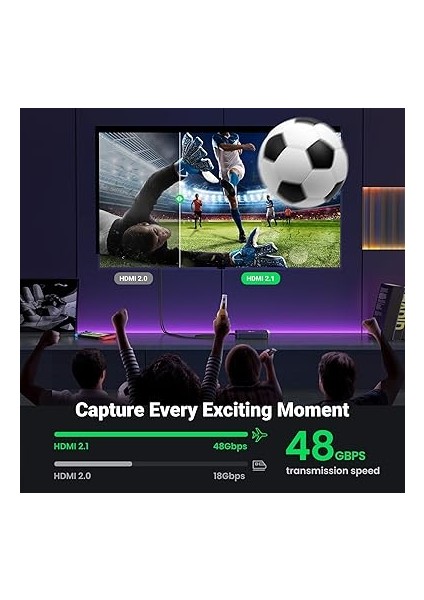 8k HDMI 2.1 Uzatma Kablosu Dişi Erkek HDMI Uzatma UHD Arc Desteği Ps5, Xbox One Vb.(1m) fırsatları