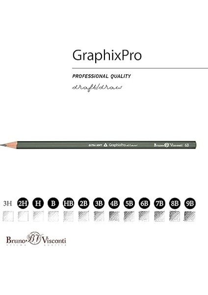 Visconti "graphixpro'' Kurşun Kalem Seti. 9 Adet (2h-9b) modelleri