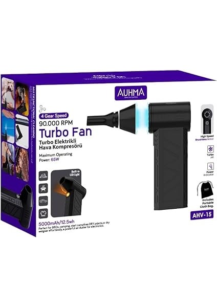 Fan, Taşınabilir Elektrikli Hava Kompresörü, 90000 Rpm Üfleme Gücü, 4 Kademeli Güç Ayarı, 5000MAH/12.5WH, LED Işık Gösterge, Püskürtme Toz Temizliği, Taşınabilir Kompakt Tasarım fırsatları