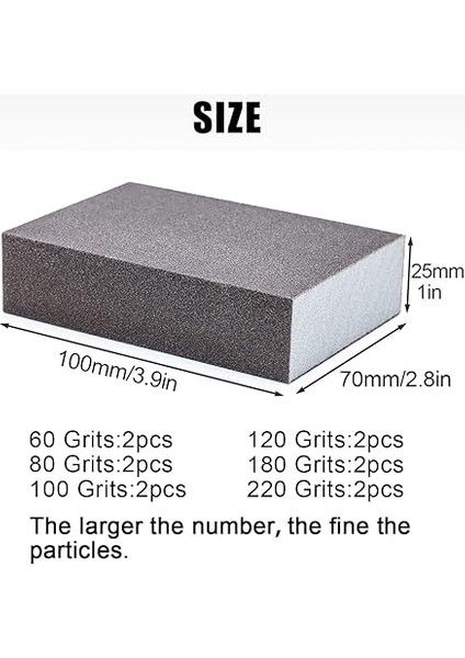 12 Adet Zımpara Süngeri,6 Farklı Zımpara Süngeri Ahşap Yıkanabilir ve Yeniden Kullanılabilir, Zımpara Kağıdı Seti Çeşitli Malzemelerin Parlatma Için Uygun fiyatları