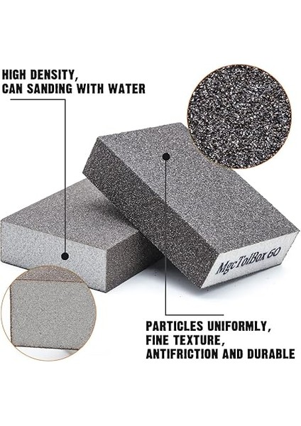 12 Adet Zımpara Süngeri,6 Farklı Zımpara Süngeri Ahşap Yıkanabilir ve Yeniden Kullanılabilir, Zımpara Kağıdı Seti Çeşitli Malzemelerin Parlatma Için Uygun fırsatları