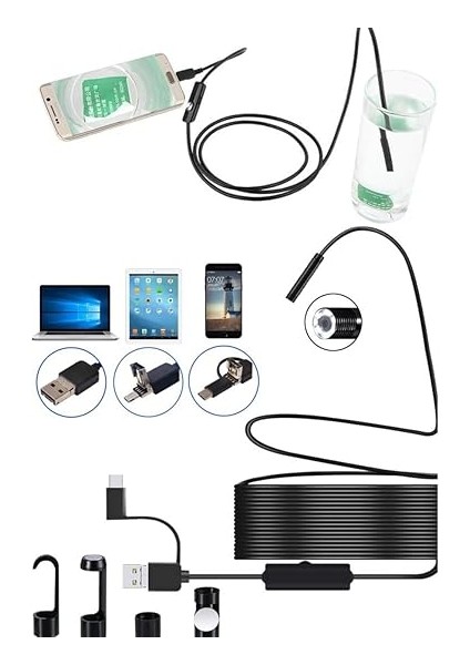 Endoskop Kamera Arama Motor Içi Su Geçirmez Aralara Girebilen Tesisat Kamerası (10 Metre) indirimleri