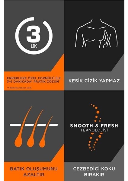 Men Erkeklere Özel Tüy Dökücü Krem Hassas Ciltler 600ML (200 ml x 3 Adet) modelleri