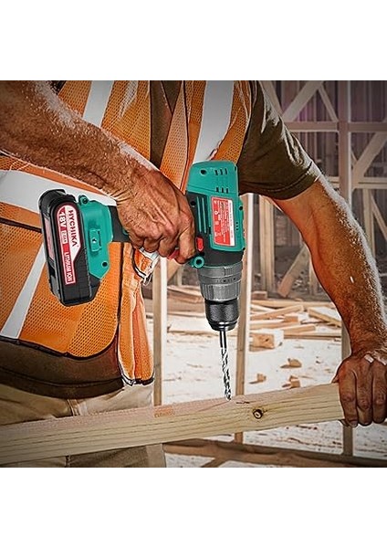Akülü Tornavida 18 V, 45 Nm Maksimum Matkap, 2 x 2,0 Ah Akü ve 53 Parça Aksesuar Seti, 21 + 3 Kademe, Delme, Vidalama, Darbeli Vidalar Için 2 Kademeli Matkap fırsatları