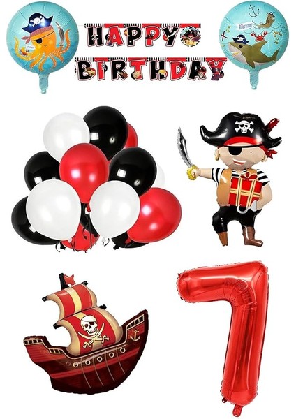 Yaş Korsan Temalı Doğum Günü Parti Kutlama Seti