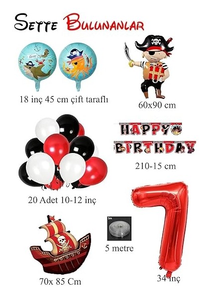 Yaş Korsan Temalı Doğum Günü Parti Kutlama Seti fiyatları