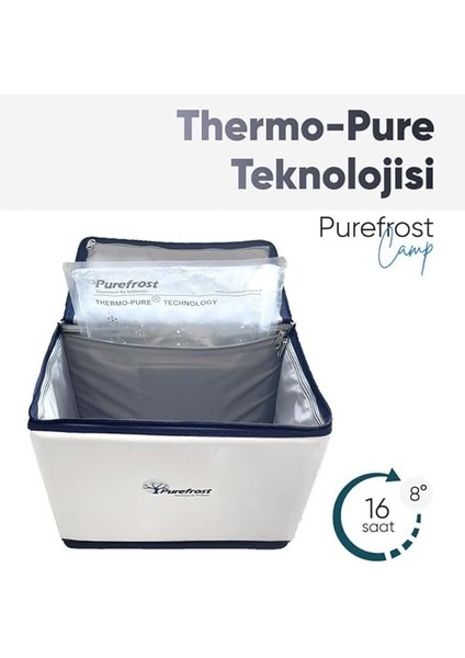 PF15 Thermo-Pure® Teknolojisi ile Elektriksiz&amp;buzsuz Hızlı Soğutma / 16 Saat Soğuk Muhafaza Katlanır Outdoor Kamp Piknik Termal Termos Buzluk Soğutucu Çanta + 6 Adet Thermo-Pure® Jel Paket fırsatları
