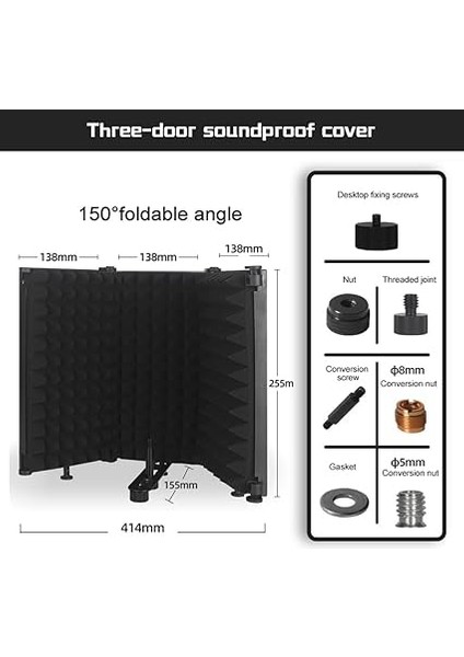 Katlanabilir Ayarlanabilir Ses Emici Vokal Paneli Taşınabilir Akustik Izolasyon Mikrofon Kalkanı Ses Geçirmez Plaka fiyatları