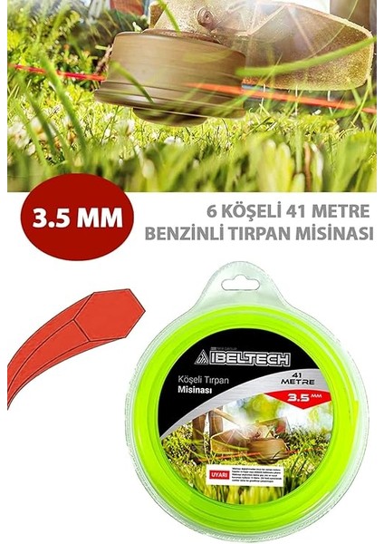 Germany Style 6 Köşe 3.5 mm 41 Metre Tırpan Misinası Sağlam Dayanıklı Misina fırsatları