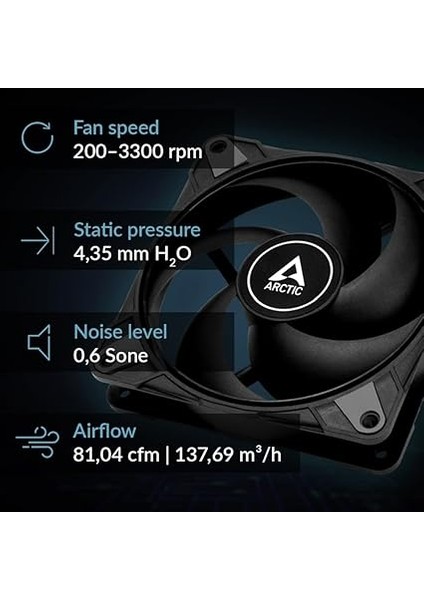 P12 Max - Pc Fanı, Yüksek Performanslı 120 mm Kasa Fanı, Pwm Kontrollü 200–3300 Rpm, Statik Basınç Için Optimize Edilmiş, 0db Modu, Akışkan Dinamik Rulman - Siyah fiyatları