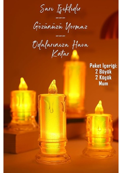 Adet LED Mum Simli Tipi Pil Dahil Dumansız Alev Ledli Yapay Dekoratif Mum Işığı PT421-23 modelleri