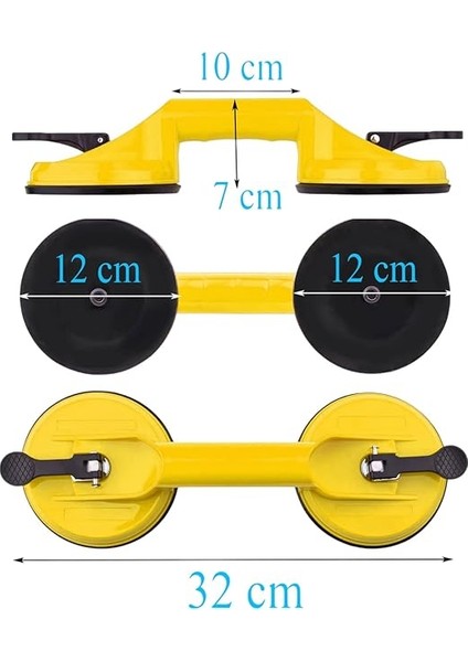 Vantuz Cam Vakumlu Fayans Ahşap Tutucu Taşıma Araba Kaporta Göcük Çektirme 2'li Plastik modelleri