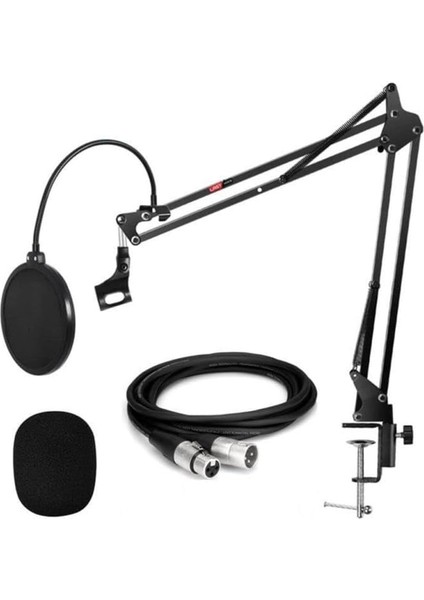 NB39PSX Set Stüdyo Masa Mikrofon Standı Pop Filtre Xlr Kablo