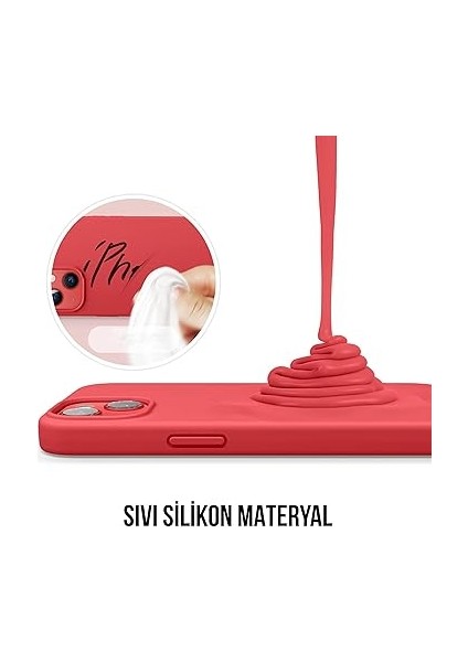 iPhone Kılıf Ince Sıvı Silikon 3 Katmanlı Tam Kaplamalı Yumuşak Jel Kauçuk Kılıf Kapak (Kırmızı, iPhone 13/14) modelleri