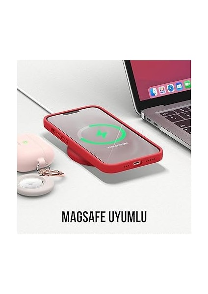 iPhone Kılıf Ince Sıvı Silikon 3 Katmanlı Tam Kaplamalı Yumuşak Jel Kauçuk Kılıf Kapak (Kırmızı, iPhone 13/14) indirimleri