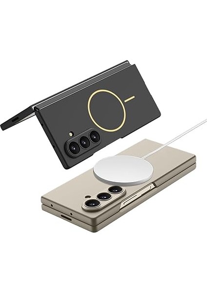 Samsung Galaxy Z Fold 7 ile Uyumlu Kılıf Wireless Şarj Özellikli Kıpta M-Safe Kapak, [ Tam Uyumlu, Kaliteli, Katlanabilir ], Gri indirimleri