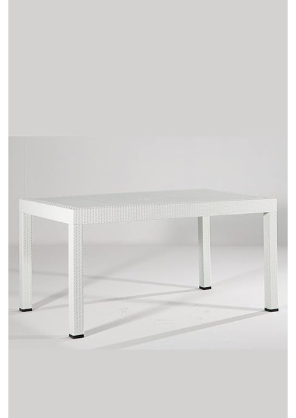 Rattan Lüx Dikdörtgen Beyaz Masa Takımı Bahçe&amp;balkon fırsatları