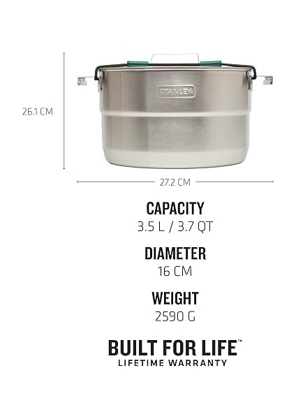 Adventure Paslanmaz Çelik Kamp Pişirme Seti, 21 Parça Gümüş modelleri