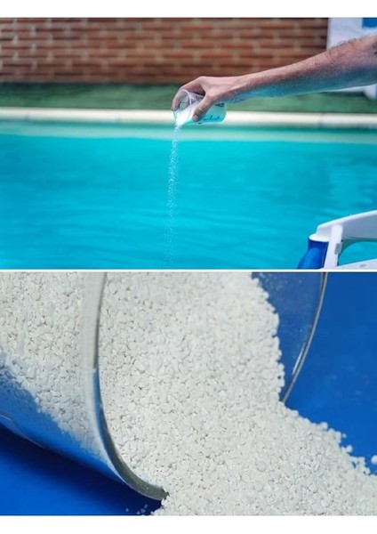 Toz Klor 500 gr Yosun Önleyici Havuz Temizleyici Havuz Toz Tablet Kloru Su Dezenfektanı