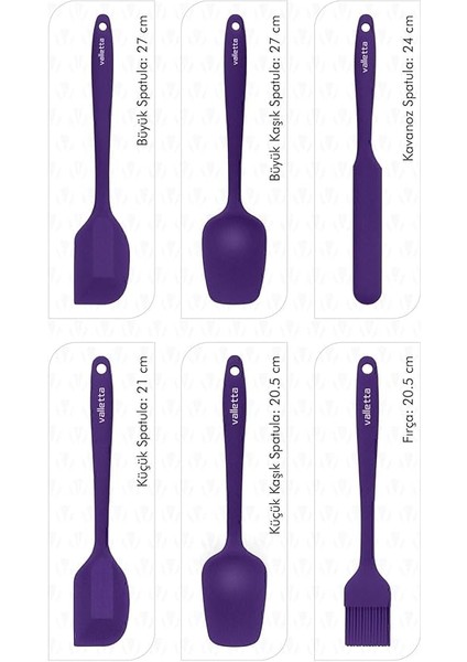 Drongo Isıya Dayanıklı Yanmaz Yapışmaz Silikon Spatula Seti 6 Parça Mor fiyatları