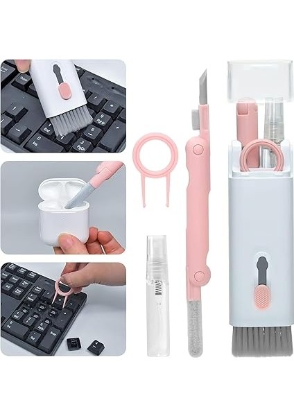 Klavye Temizleme Fırçası,7'si 1 Arada Çok Fonksiyonlu Klavye, Monitör, Kulaklık, Telefon, Dizüstü Bilgisayar, Bluetooth Kulaklıklar Için Temizleme Kiti - Mix Renk fırsatları