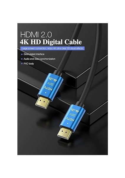 Step 5 Metre 4K Ultra Hd 2.0V Alüminyum Başlıklı Altın Uçlu HDMI Kablo modelleri