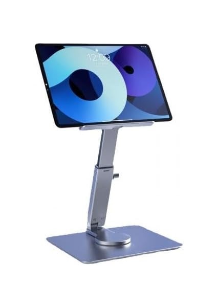 Mobile Ultra Sağlam Alüminyum Kaydırmaz Tabanlı Masa Üstü Tablet Standı, Yükseklik ve Açı Ayarlı Gri
