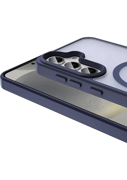 Samsung Galaxy S23 Fe ile Uyumlu Zore Sio Magsafe Manyetik Mat Arka Kapak Şok Emici Kaymaz Telefon Kılıfı – Siyah indirimleri