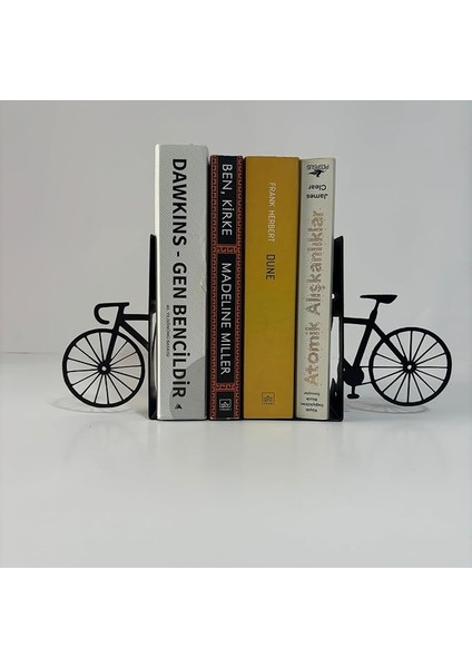 Dizayn Metal Bisiklet Figürlü Kitap Desteği Kitap Tutucu Ev ve Ofis Dekoratif Aksesuar 2 Li Set
