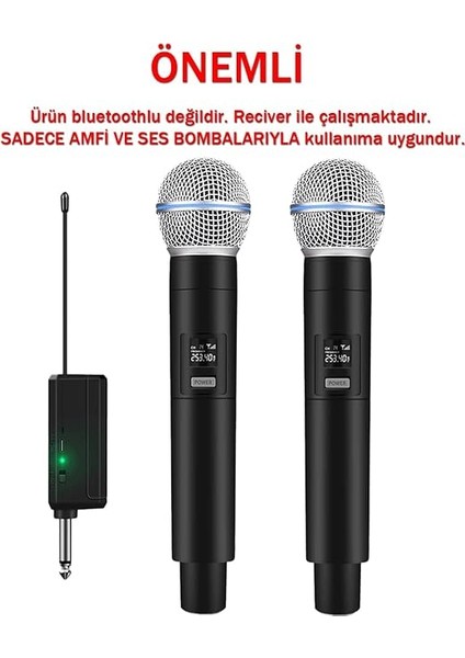 Kablosuz Karaoke Mikrofonu 6.35MM Amfi Hoparlör Için 600 Hz Ila 800 Khz Çok Amaçlı Tak ve Çalıştır Kablosuz Mikrofon Dış Mekan Için WN06 (Ciftli-Wn-06) fiyatları