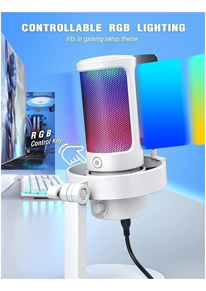 Ampligame A8 Beyaz USB Mikrofon Oyuncu Bilgisayar Mikrofonu White fiyatları