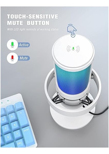 Ampligame A8 Beyaz USB Mikrofon Oyuncu Bilgisayar Mikrofonu White fırsatları