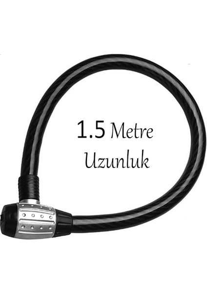 Motosiklet Bisiklet Halat Zinciri Hırsız Kilidi 150 cm Çelik Kilit Çap 25 mm Ø 1 Adet indirimleri
