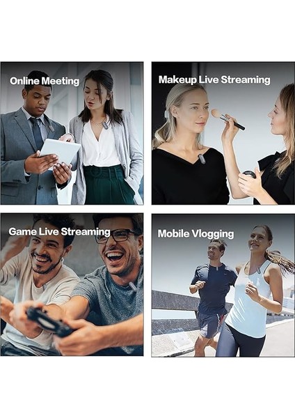 P2L Lavalier Mikrofon 2,4 G Kablosuz Mikrofon Sistemi 2 * Vericili + 1 * Mini Aydınlatma Alıcısı + 1 * Kablosuz Şarj Kutusu 150 M Menzilli Dahili Batarya iPhone iPad Için (Taş Mavisi) modelleri