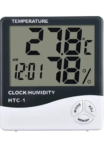 Dijital Saatli Termometre, Nem Ölçer Termometre Htc-1, Canelf