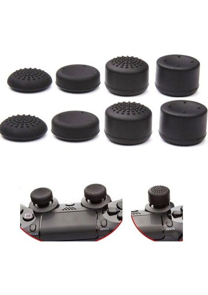 8 Parça Denetleyici Joystick Thumb Grips Stick Cap Ps5 Ps4 Ps3 Ps2 Xbox One 360 Için, Yedek Silikon Analog Başparmak Kavrama Sopa Kapağı, Oyun Kolu Koruyucu Aksesuarları