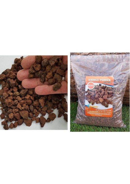 Pomza 5 Litre 3-8 mm Kırmızı Pomza Taşı Lav Taşı Volkanik Ponza