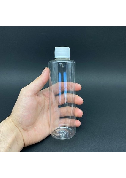 cc Pet Şişe - Beyaz Kapaklı - 250 ml Kapaklı Plastik Şişe x 6 Adet