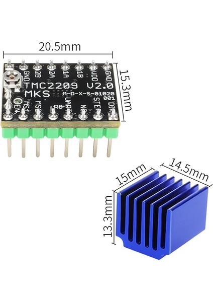 Adım Motor Sürücüsü, 5 Çift Mks TMC2209 Step Motor Sürücüsü Stepsticks 3D Yazıcı Aksesuarları Için Ultra Sessiz modelleri