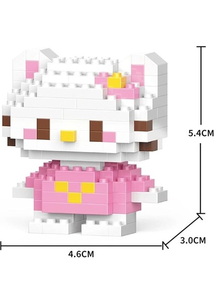 Pembe Hello Kitty Yap Boz 3D Puzzle Mini LEGO modelleri