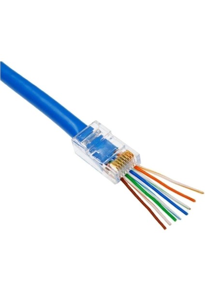 Nesil Jak Cat5/cat6 RJ45 Konnektör 100 Lü Paket Cat6 Ez Plug