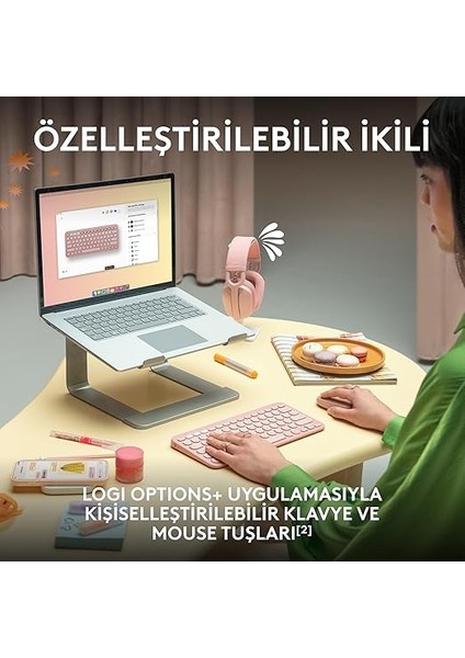 Pebble 2 Kablosuz Klavye ve Mouse Seti, Sessiz ve Taşınabilir, Özelleştirilebilir, Logi Bolt, Bluetooth, Windows, Macos, Ipados ve Chrome Için Easy-Switch, Türkçe Q Klavye, Pembe fırsatları