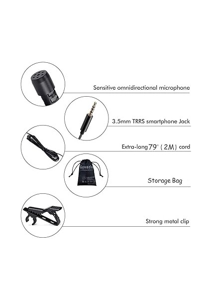 Mikrofon, Çok Yönlü Kondansatör Lapel Mic Kolay Klipsli Röportaj/video Konferansı/podcast/ses Dictation Için fiyatları