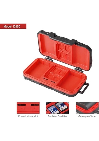 Kamera Pil Hafıza Kartı Kılıfı, Hafıza Kartı Sert Koruyucu Kılıf Profesyonel Suya Dayanıklı Darbe Önleyici Kamera Pil Kartı Saklama Kutusu 2 Kamera Pilleri Için 4 Sd Kart, 2 Cf Kart, 8 Tf modelleri