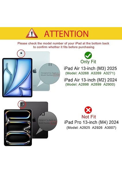 iPad Air 13 Inç M3/m2 2025/2024 Kılıf (Model: A3268 A3269 A2898 A2899 A2900), iPad Air 13 Inç 2025 Araba Uyandırma/uyku-Mor fiyatları