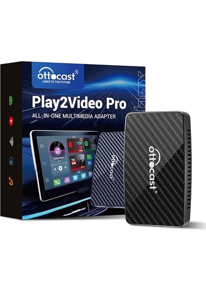 PLAY2VIDEO Pro 5 In 1 Carplay, Android Auto Netflix, Youtube, Spotify, Ip Tv, All In One Kablosuz Araç Interface (CA400S)